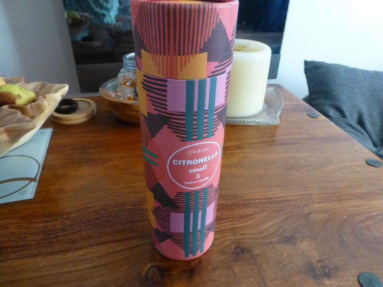 image for Set Of 3 Citronella Candles In Decorative Coloured gift box