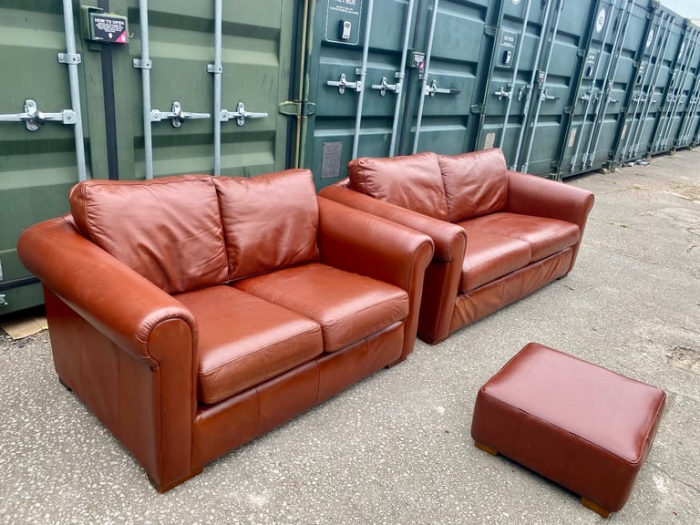 3-2 i Real tan Leather sofas
