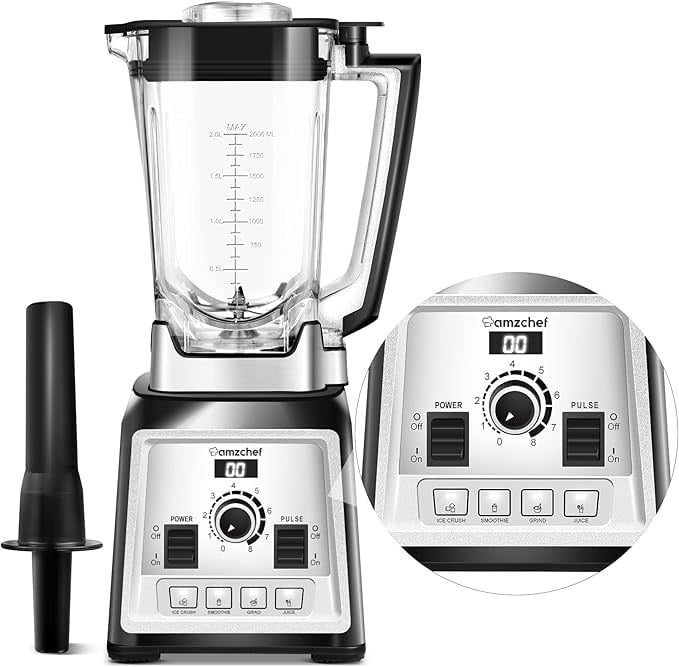 AMZCHEF Blender Smoothie Maker - 2000W Commercial Blender