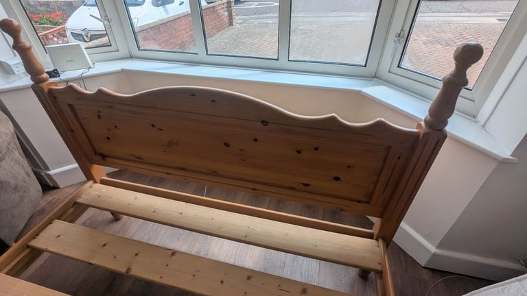 King Size Double Bed, Pine, Solid Wood