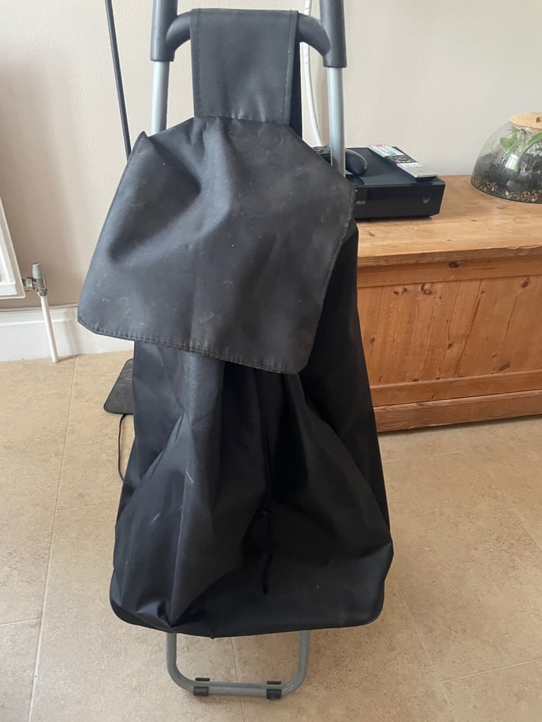 Black Fabric Shopping Trolley