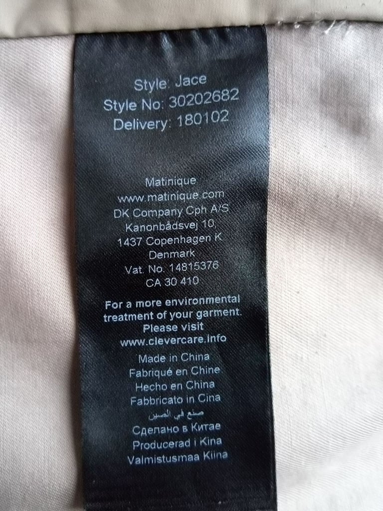 Matinique Jace, men's jacket, L/M size. Danish Designer wear. Cotton. Excellent. REDUCED