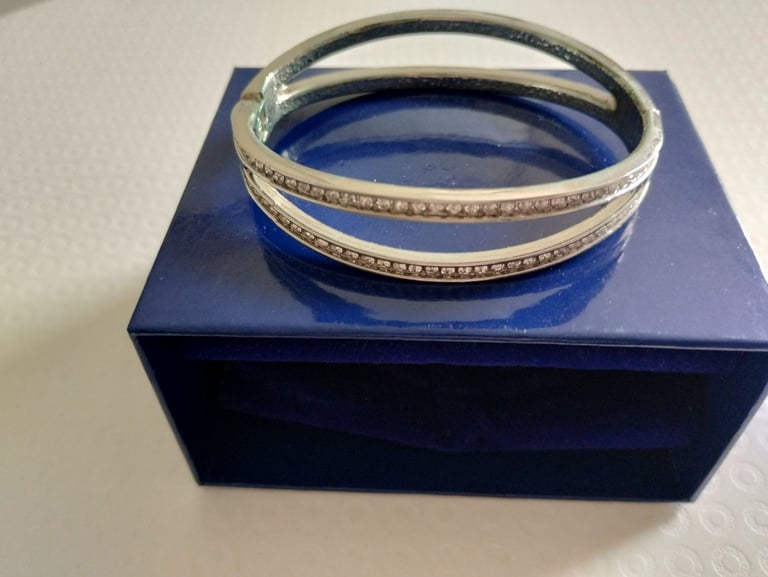 image for Indulgence Boxed Silver Crystal Bracelet in Excellent Condition 