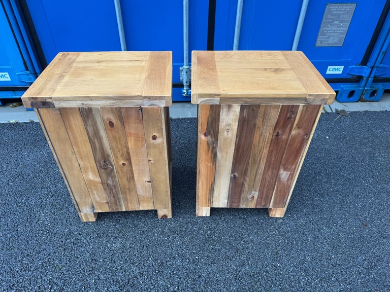 Rustic solid oak bedside cabinets possible Delivery 50 cm x 40 and 70 high