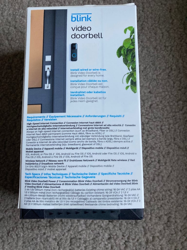 Blink doorbell, Brand new, factory sealed, HD video, two way talk, works with Alexa