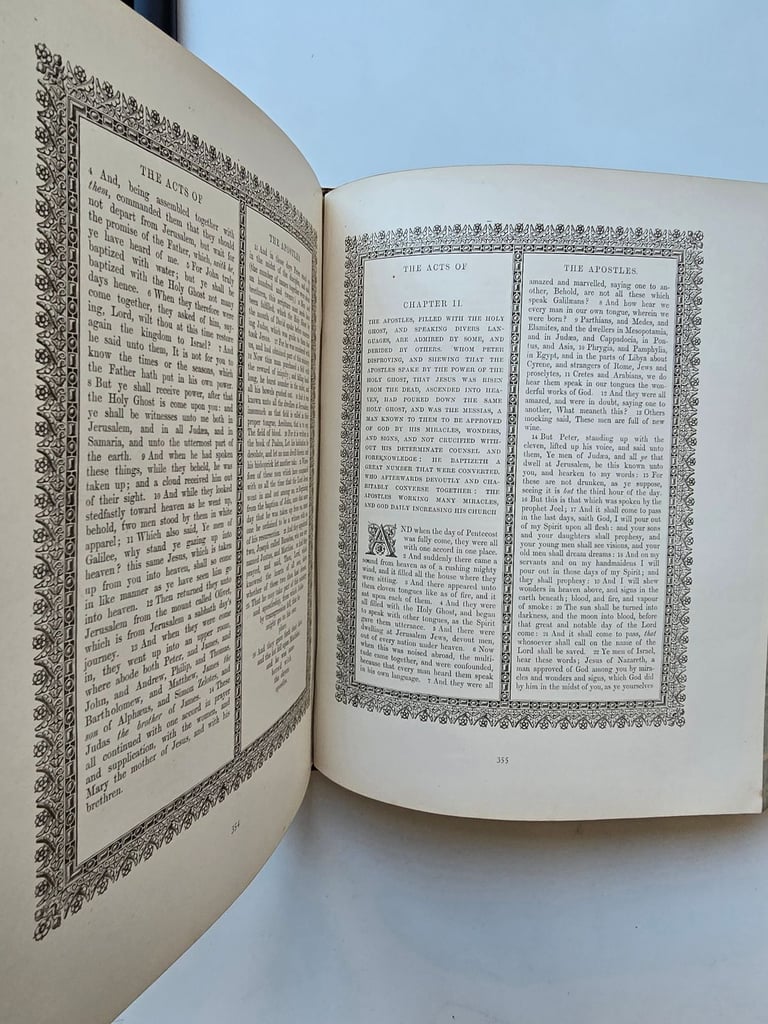 1883 Antique Large KJV New Testament w/Engravings Leatherbound English Bible Complete -142 Y/O