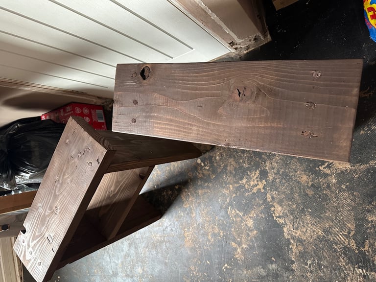 2 chunky Rustic Wood side tables or bed side tables