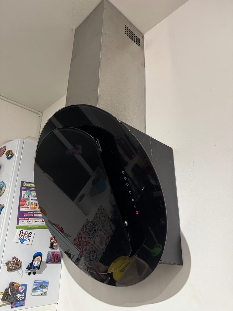 image for Modern and stylish black circular glass hood from Cooke & Lewis