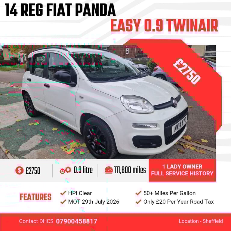 2014 Fiat Panda 0.9 TwinAir [85] Easy 5dr HATCHBACK Petrol Manual