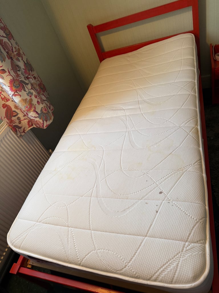 Single bed frame with mattress 