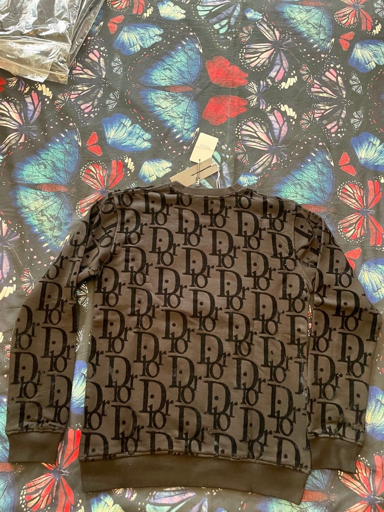Dior Sweatshirt!!! All-over Velvet Embossed Design!