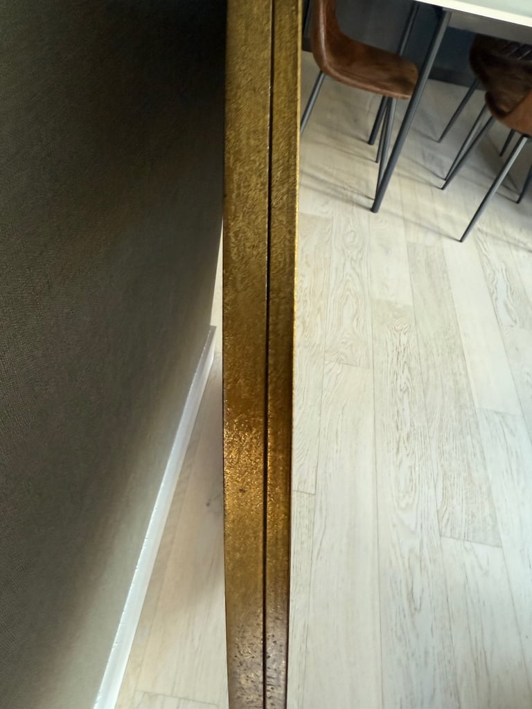 X large gold round mirror 