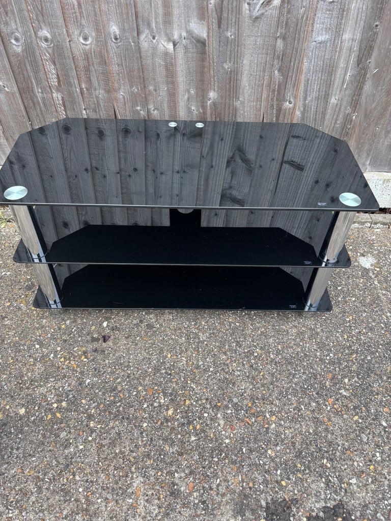 image for Black Glass TV Stand - Good Condition