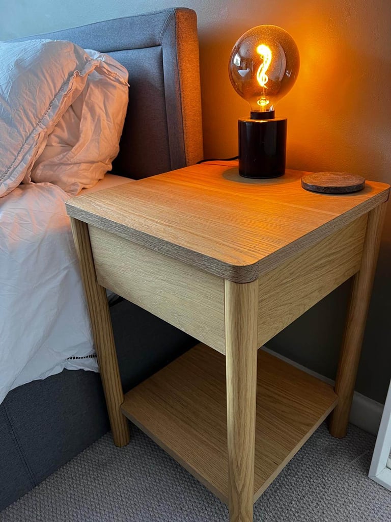 image for Pair of IKEA TONSTAD Oak Veneer Bedside Tables – Unused, 48% off RRP