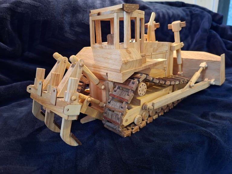 Wooden model bulldozer 