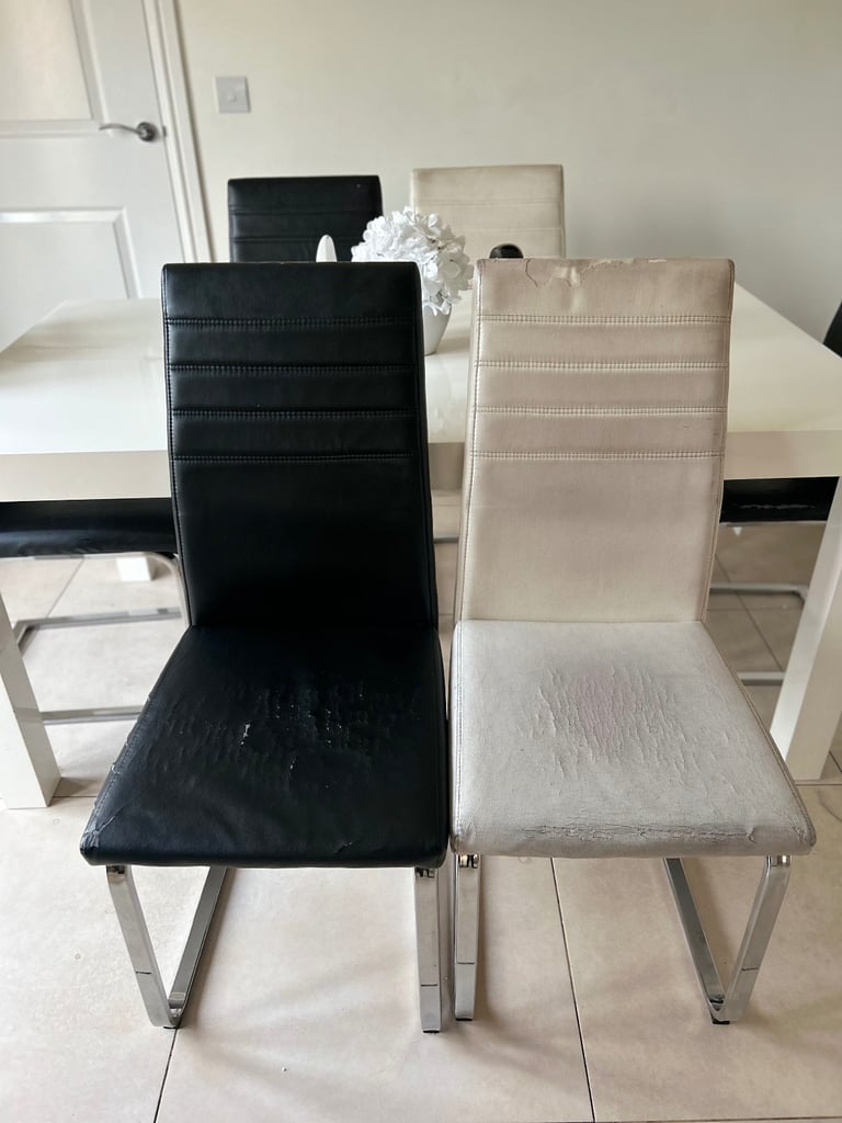 White High Gloss 6 Seater Dining Table