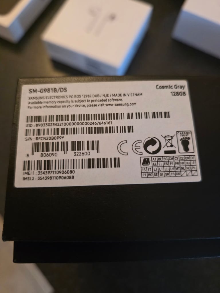 Samsung s20 box only