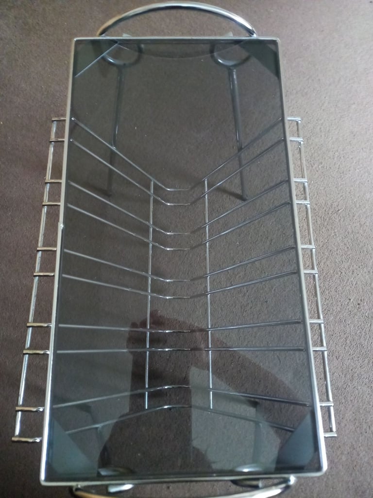 Vintage 1970's chrome magazine rack 