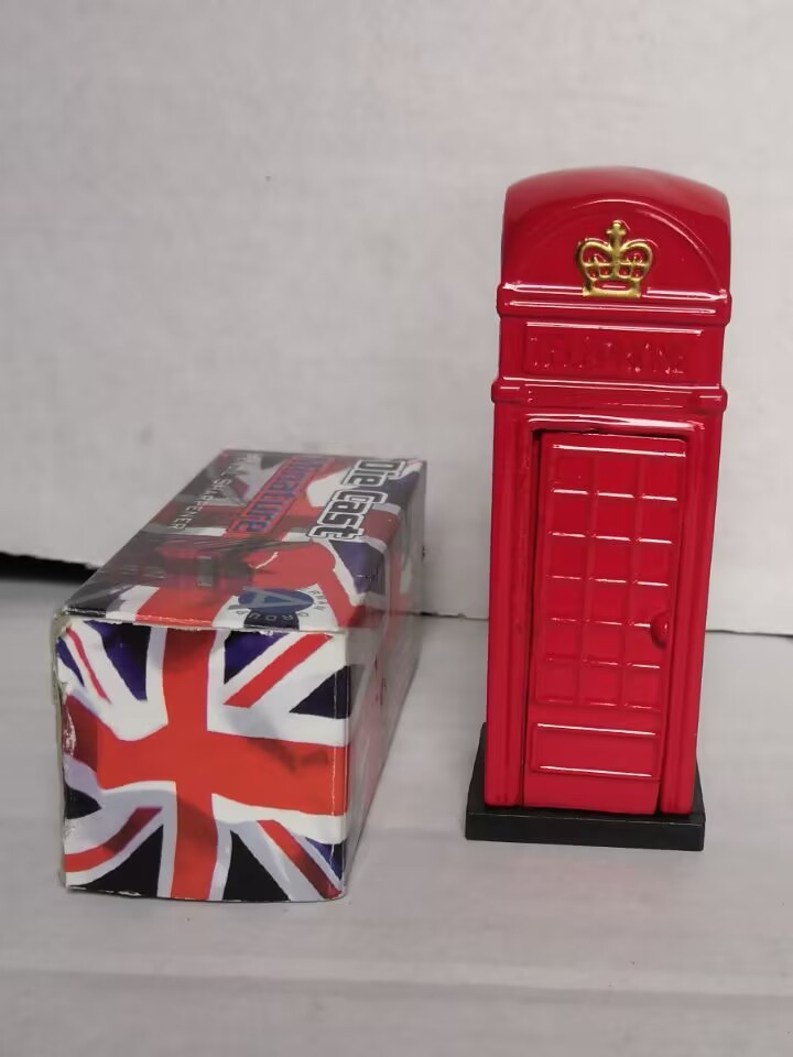 Die Cast Red London Telephone Box Pencil Sharpener with Box 8.5cm Unused  