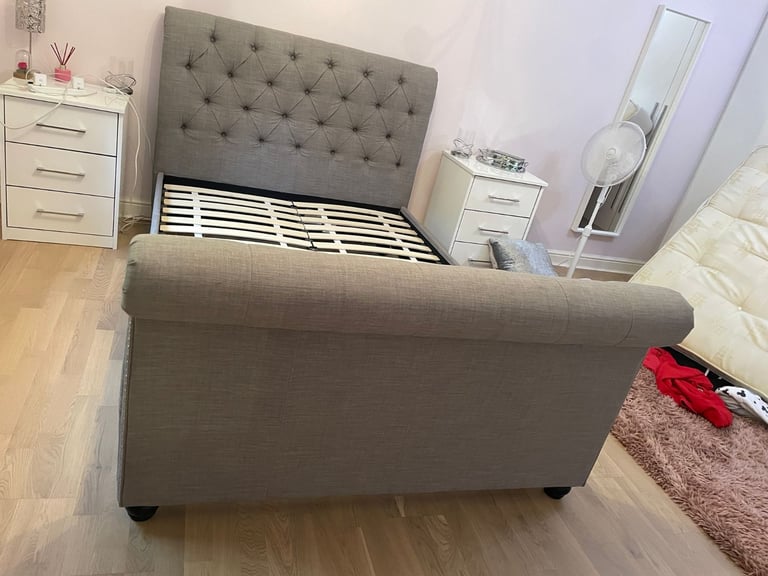 Next Grey Wool Blend  Westcott Double Bed Frame