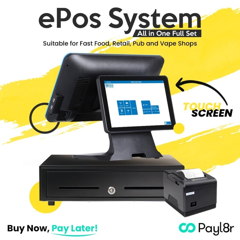 All in One EPOS System Bundle. Pos Till epos For Takeaway & Retail. Grocery Touch Screen New Korean