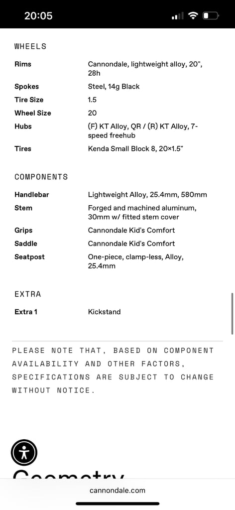 Practically new. Cannondale, Quick, Childs Mountain Bike, Electric Blue. 