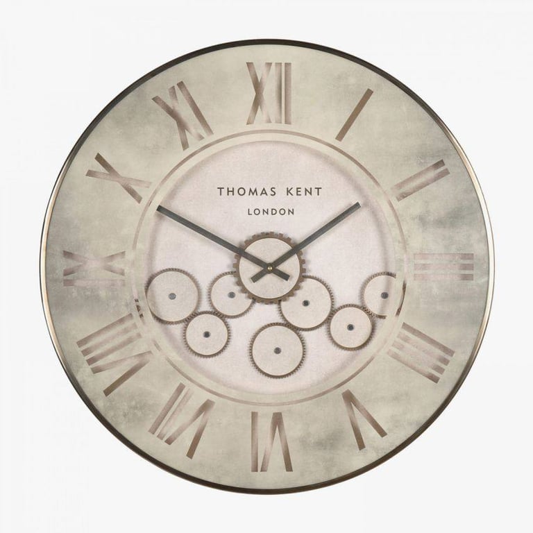 Thomas Kent Large Wall Clock Moving Cogs New In Box