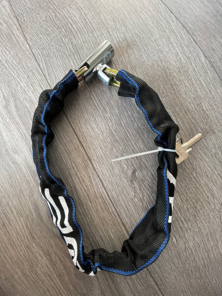 image for Ultra-Secure Bike Chain Lock - Heavy-Duty Polished Iron Finish, Hand Controlled, brand new