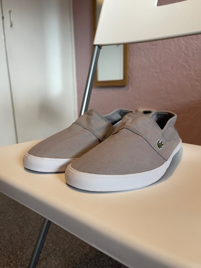 Lacoste Marice Leisure Smart Canvas Mens Summer Sneakers in Light Grey Size 8 UK