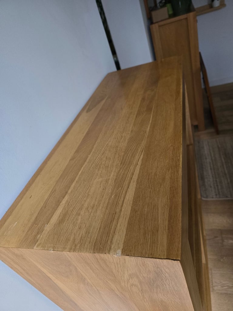 Solid oak shelving unit bookcase ex Studio 1