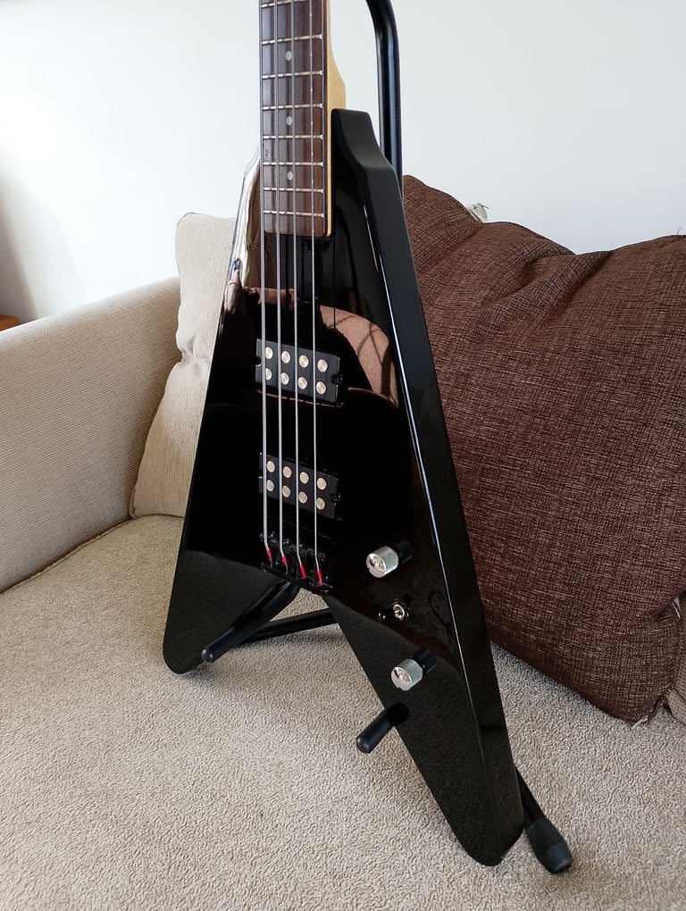 Iconic Flying V Bass Guitar, Plays And Sounds Really Well, Good Condition.