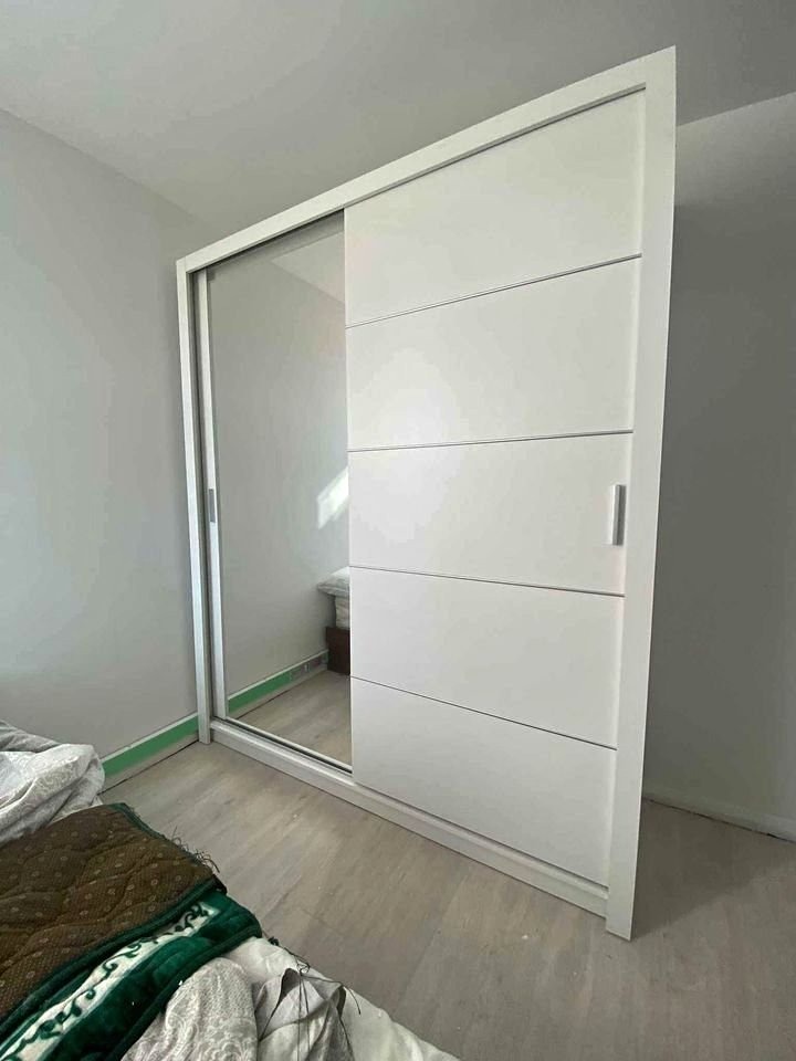 Brand New 2 or 3 Doors Sliding Wardrobe with Full Mirrors in Matte Finish Fast Delivery