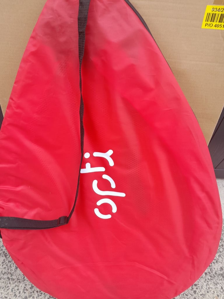 Twin portable pop up football by opti at Argos.  Plus storage bag and box