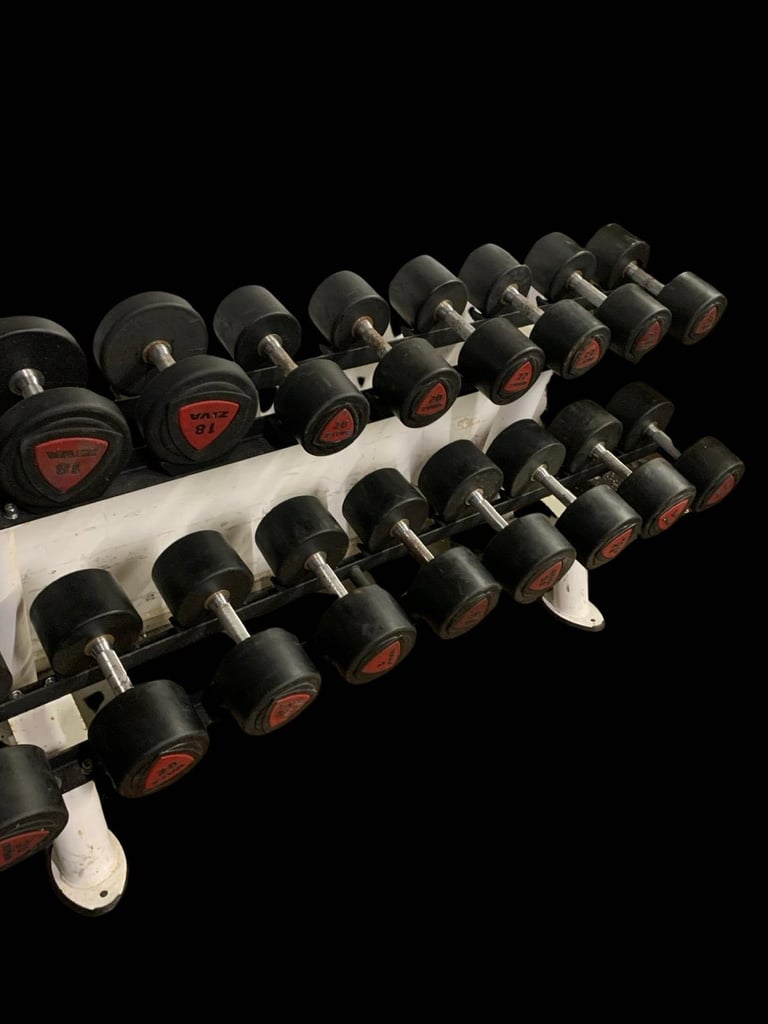 Ziva polyurethane dumbbells/ Technogym Bumper plates/ My fitness junction/ Fitness uk