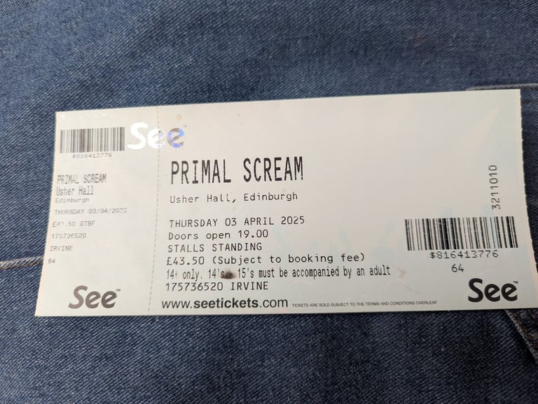 Primal Scream Ticket 