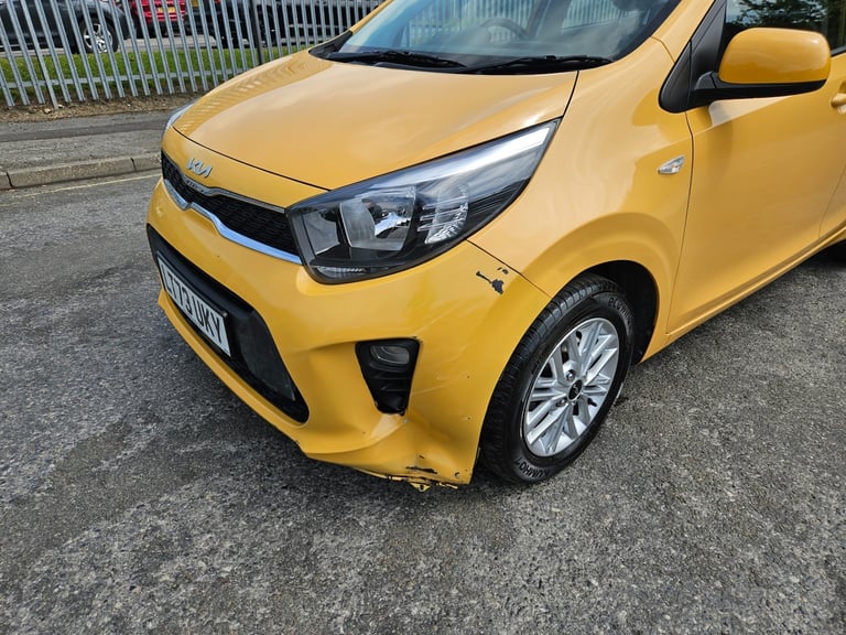 2023 73 Kia Picanto 1.0 2 5dr Yellow Damaged Salvage 