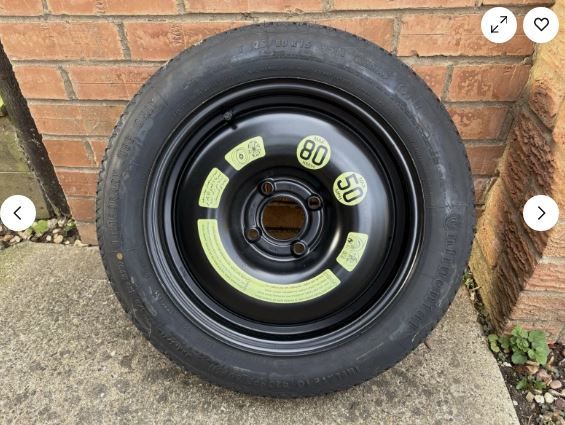 VAUXHALL CORSA-e ELECTRIC (19-25) 15" SPACE SAVER SPARE WHEEL & TYRE T 125/80R15