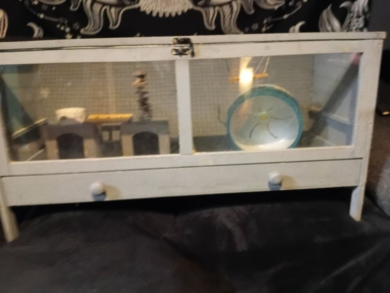 Pawhut grey rodent enclosure and accessories 