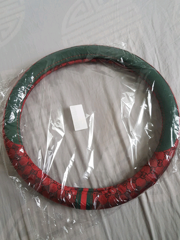 Gucci (Red/Green) Designer Steering wheel cover Universal 