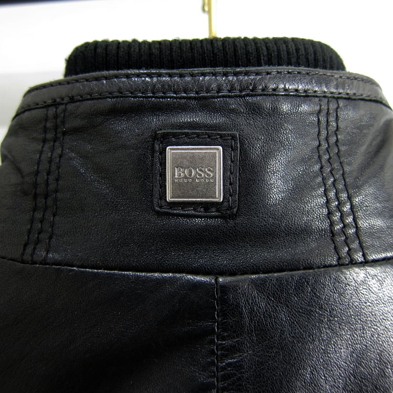 HUGO BOSS AICON1 LEATHER JACKET SIZE - IT46 - UK46 - MEDIUM RRP: £650