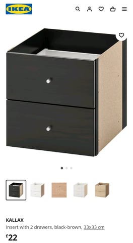 2 KALLAX Insert with 2 drawers black brown 33x33 cm RRP 44