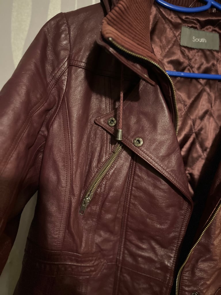 South Burgundy Leather Jacket