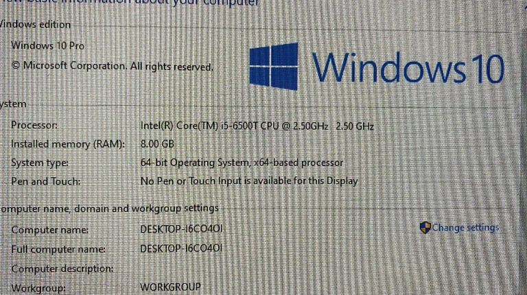 Computer Dell i5 6th gen 