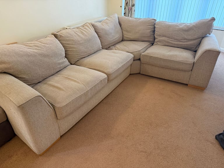 Spacious Left-Hand Corner Sofa with Storage Footstool – Good Condition Only £250