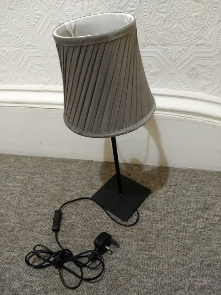image for Nice lamp with grey pleated shade