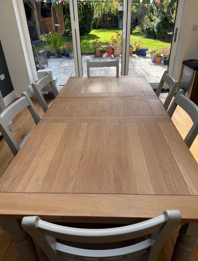NEPTUNE 'Suffolk' Extendable Solid Oak Dining Table & 6 Dining Chairs (150cm-230cm Length) 