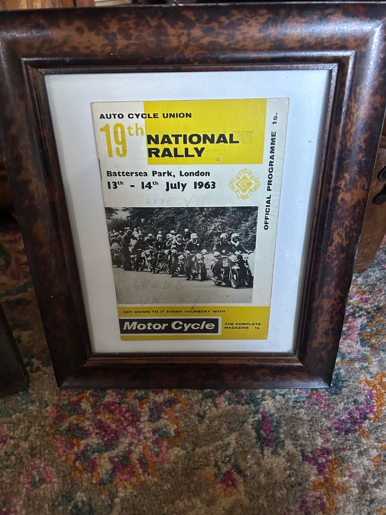 Old racing programs old framed 