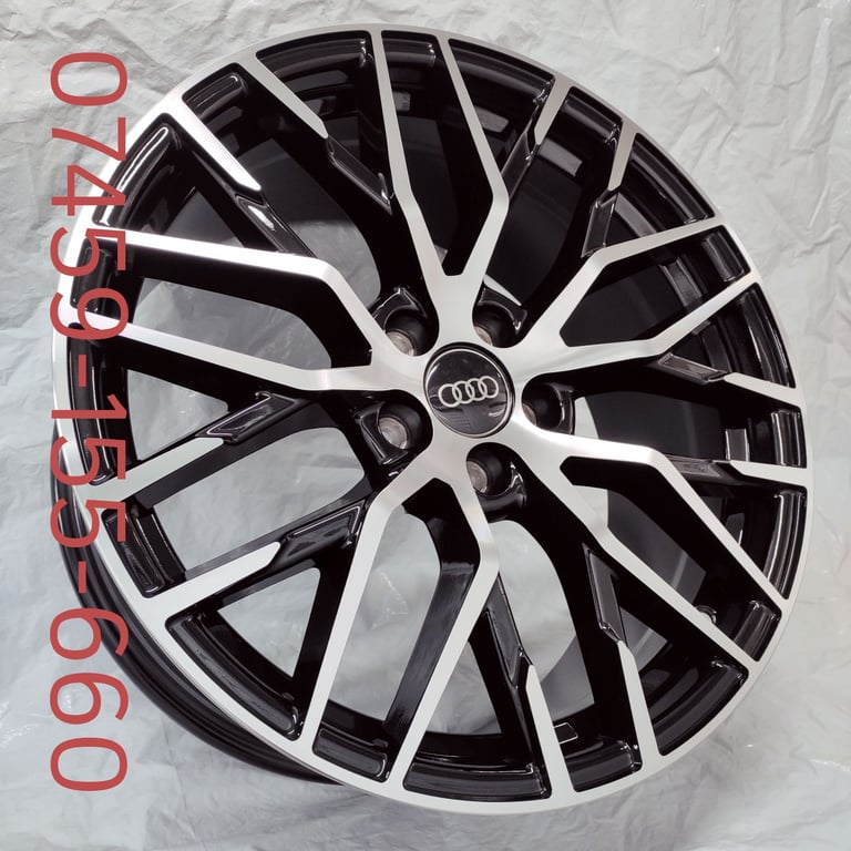 4X NEW ALLOY WHEELS (20" INCH ALLOYS) BLACK DCUT R8 AUDI A4 S4 A5 S5 S6 A6 A7 A8 TT Q5 Q7 Q3 Q4