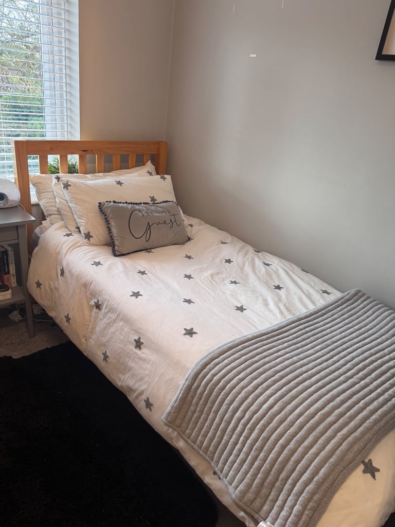 image for Pine Single Bed & Mattress 