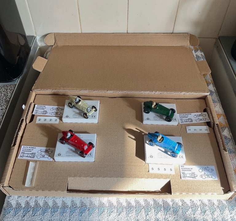 Boxed Set of Four Lledo Racing Cars - Comprising of Aston Martin, MG, Alfa Romeo and Sunbeam